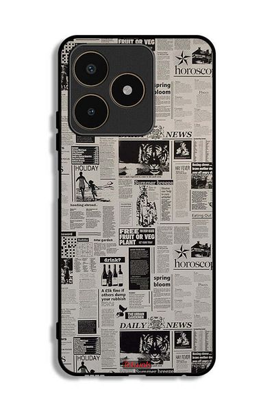 Tolwak Realme C53 Protective Case Cover Newspaper Recording
