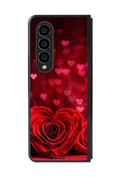 Tolwak غطاء حماية لهاتف سامسونج جالاكسي زد فولد 4 بتصميم زهور على شكل قلب وفن...