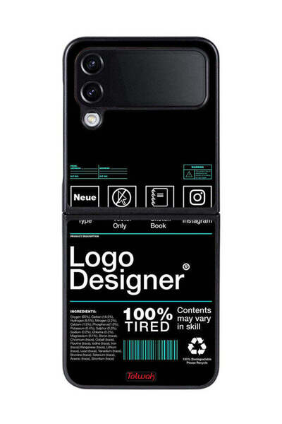 Tolwak غطاء حماية لهاتف Samsung Galaxy Z Flip 4 مع ملصق شعار مصمم