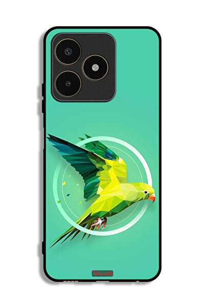 Tolwak غطاء حماية لهاتف Realme C53 بتصميم فن تجريدي ببغاء