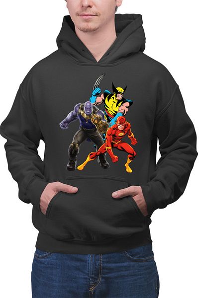 OEM Men's Hoodie Thanos Wolverine Flash Cartoons Experiment