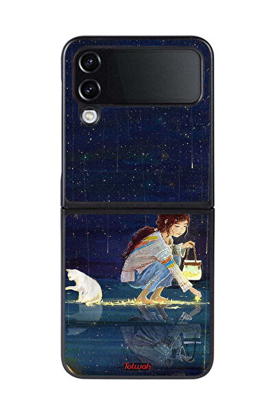 Tolwak غطاء حماية لهاتف Samsung Galaxy Z Flip 4 بتصميم فن جمع النجوم