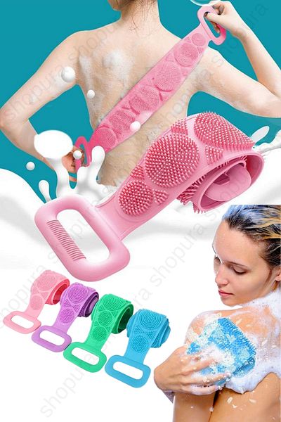 Shopura Double Sided Bath Bath Washcloth Silicone Massage Soft Shower Washcloth Long Lasting Ready-made Bath Washcloth