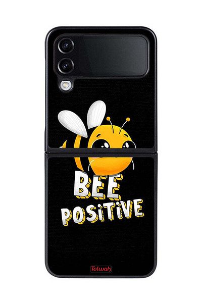Tolwak Samsung Galaxy Z Flip 4 Protective Case Cover Bee Positive