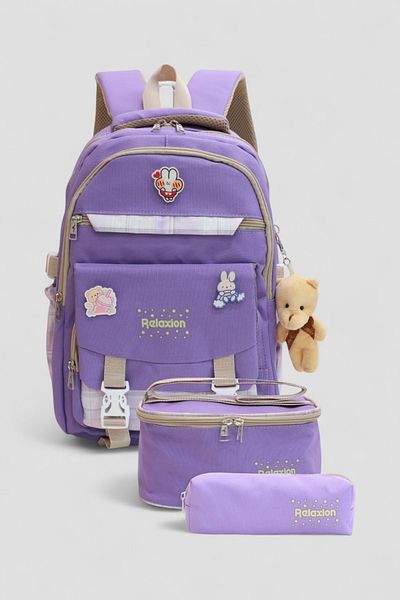 Relaxion 1396 Korean Style Unisex Children's Triple Set Primary School Backpack