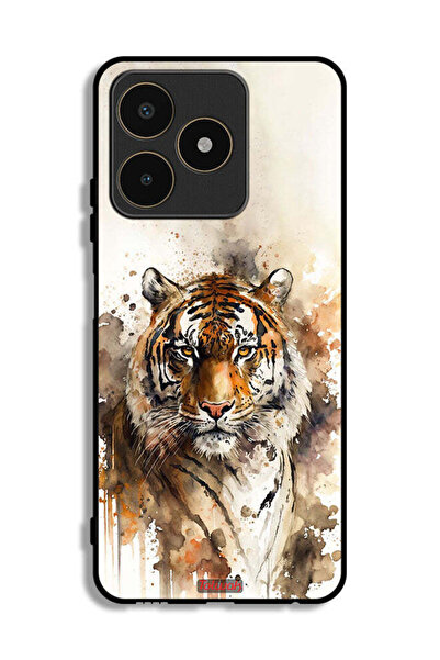 Tolwak Realme C53 Protective Case Cover Leopard Abstract Art
