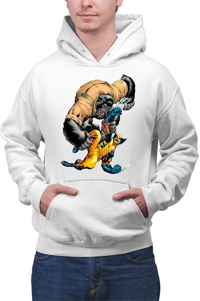 OEM Men's Hoodie Wolverine Fight Monkey Monster Protect Humans