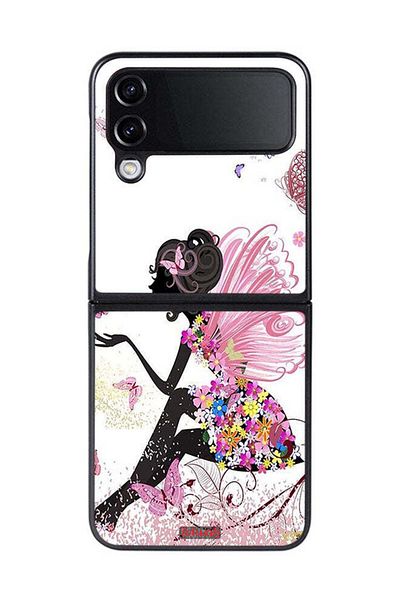 Tolwak Samsung Galaxy Z Flip 4 Protective Case Cover Butterfly Girl Artwork