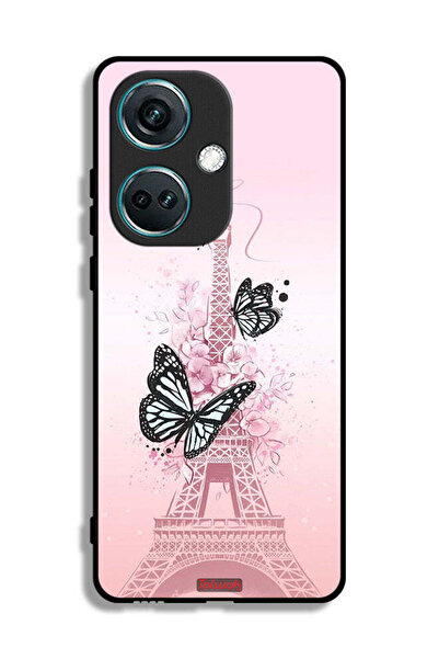 Tolwak غطاء حماية لهاتف OnePlus Nord CE3 بتصميم فراشات على برج إيفل