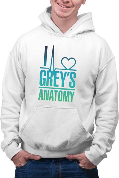 OEM Hanorac Barbati Grey Anatomy Logo Heart Love Medics Gradient