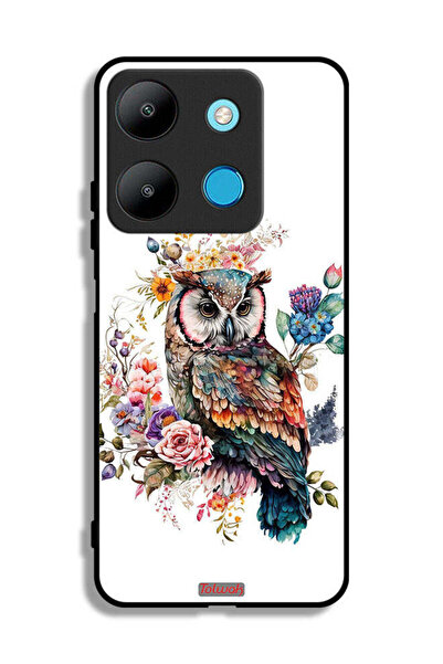 Tolwak غطاء حماية لهاتف إنفينيكس سمارت 7 بتصميم بومة فنية تجريدية