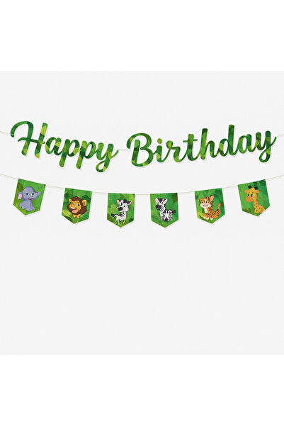 Ege Pastacılık Safari Themed Banner Happy Birthday Birthday Ornament