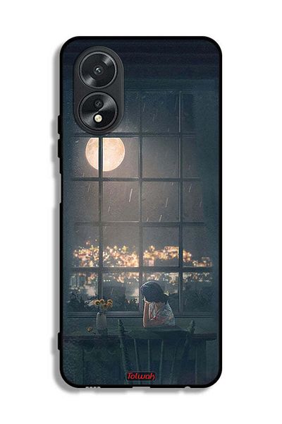 Tolwak Oppo A38 Protective Case Cover Looking At Moon Art