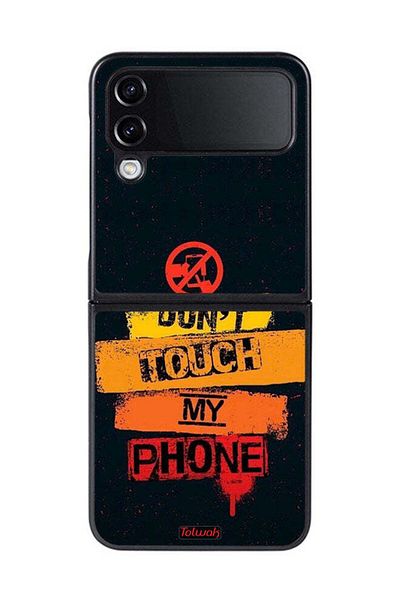 Tolwak Samsung Galaxy Z Flip 4 Protective Case Cover Do Not Touch My Phone