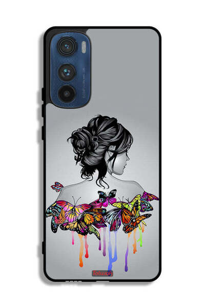 Tolwak غطاء حماية لهاتف موتورولا إيدج 30 برسومات فراشات وفتاة فنية تجريدية