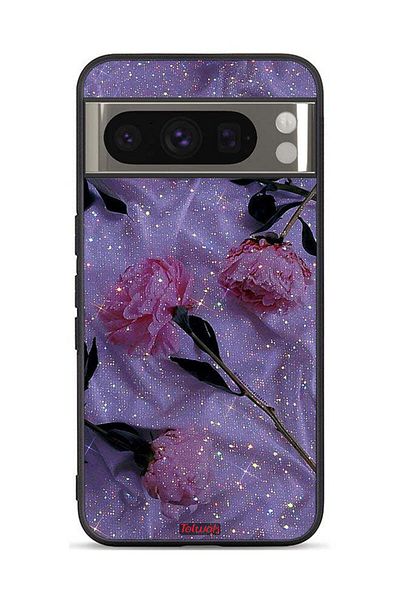 Tolwak Google Pixel 8 Pro Protective Case Cover Glitter Roses