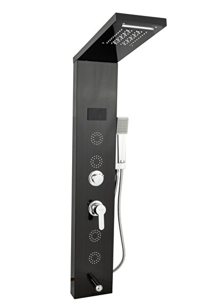 Trendy's Panou de dus cu hidromasaj TRENDY'S, inox 5 functii digital cu led, black satin
