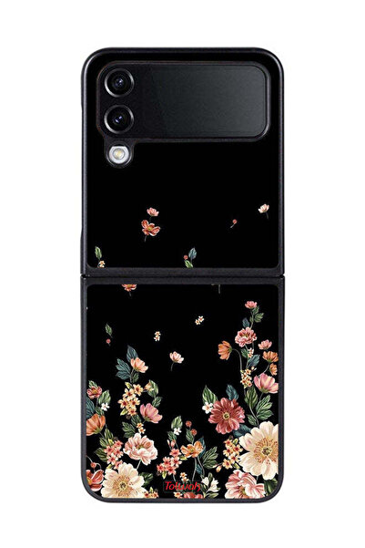 Tolwak غطاء حماية لهاتف Samsung Galaxy Z Flip 4 مع زهور صغيرة في الأسفل