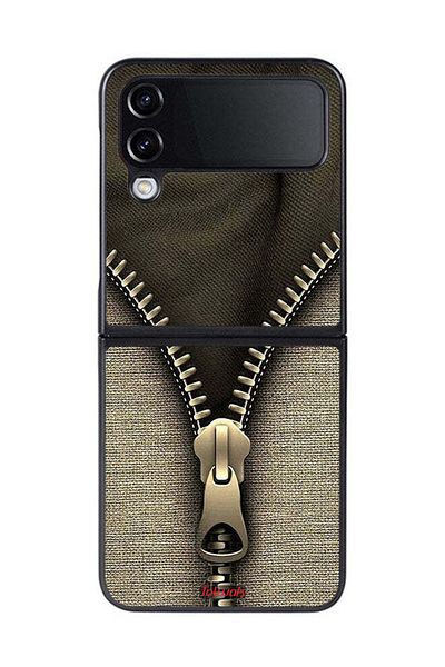 Tolwak Samsung Galaxy Z Flip 4 Protective Case Cover Zip Pattern
