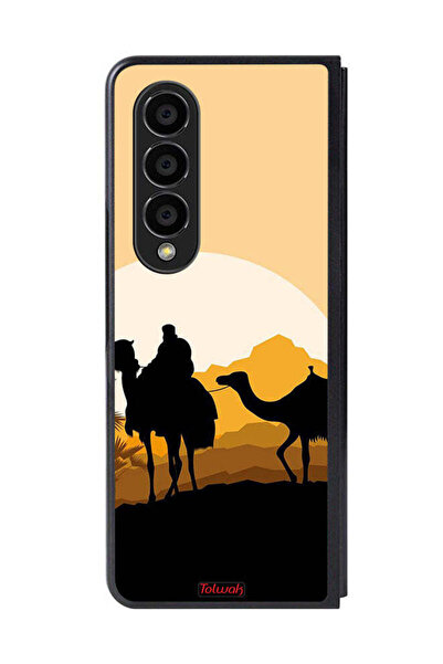 Tolwak غطاء حماية لهاتف سامسونج جالاكسي زد فولد 4 بتصميم فن الجمال في الصحراء