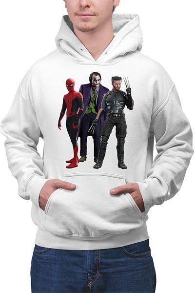OEM Men's Hoodie Spiderman Wolverine Joker Marvel DC American Comics