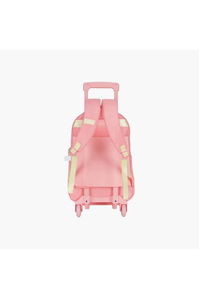 Pause Confetti Accent Trolley Backpack with Retractable Handle and Zip Closure - 27x10x31 cms