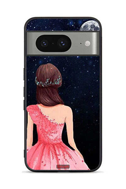 Tolwak غطاء حماية لهاتف جوجل بيكسل 8 بتصميم فتاة وقمر