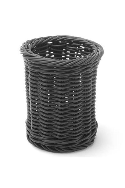 HENDI Coș de tacâmuri pentru furculițe, cuțite, linguri, rotund, negru, diametru 100x120 mm - 426210