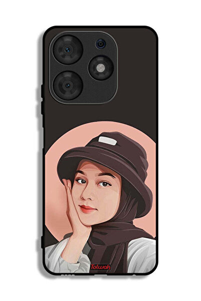 Tolwak Tecno Spark 10 Pro Protective Case Cover Cute Hat Girl Paint Art