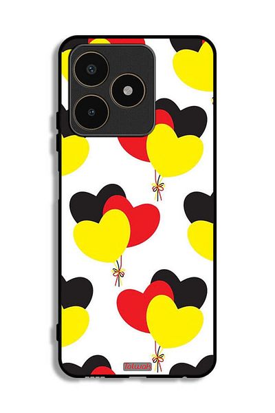 Tolwak Realme C53 Protective Case Cover Three Hearts Bunch
