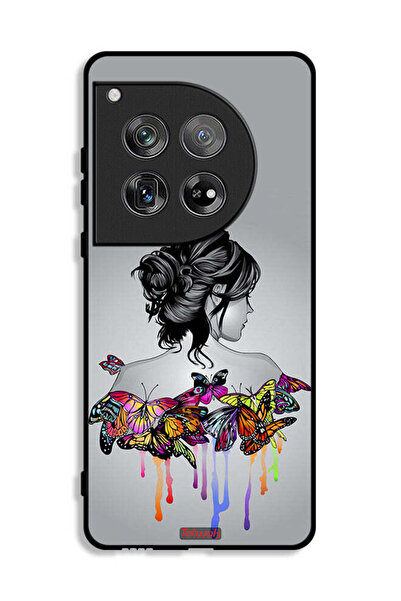 Tolwak غطاء حماية لهاتف OnePlus 12 برسومات فراشات وفتاة فنية تجريدية