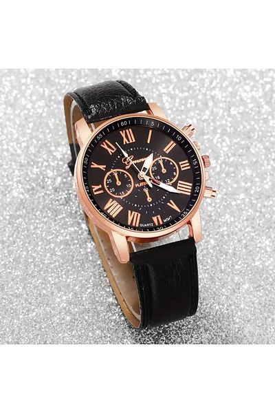 JOJO KIDS Women'S, Men'S, Teenage and Children's Wristwatch, Leather Strap Watch, Elegant Quartz Watch Combo
