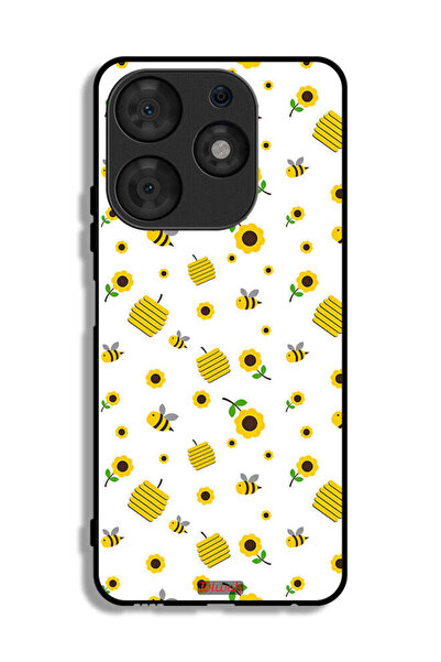Tolwak Tecno Spark 10 Pro Protective Case Cover Sunflowers And Bees