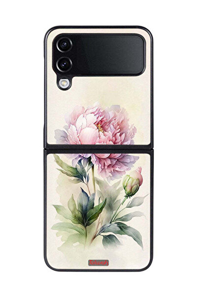Tolwak غطاء حماية لهاتف Samsung Galaxy Z Flip 4 بتصميم فني بألوان مائية وردية