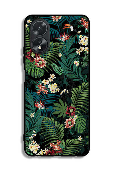 Tolwak غطاء حماية لهاتف Oppo A38 بنقشة أوراق استوائية