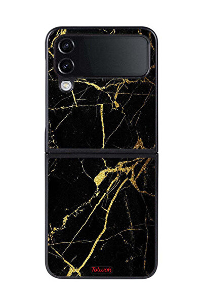 Tolwak غطاء حماية لهاتف سامسونج جالاكسي زد فليب 4 - رخامي متصدع