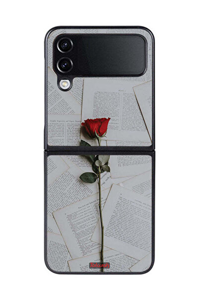 Tolwak غطاء حماية لهاتف سامسونج جالاكسي زد فليب 4 وردي على ورق