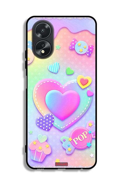 Tolwak Oppo A38 Protective Case Cover Pop Hearts Art