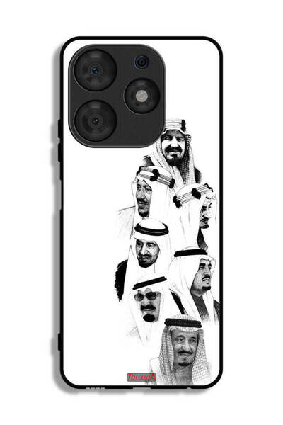 Tolwak غطاء حماية لهاتف تكنو سبارك 10 برو - فن ملوك السعودية - أبيض وأسود