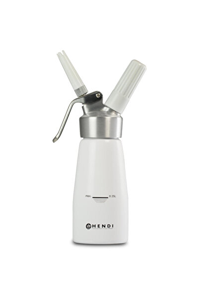 HENDI Sifon pentru frișcă N2O Kitchen Line + 3 vârfuri 0.25L - Alb - 588031