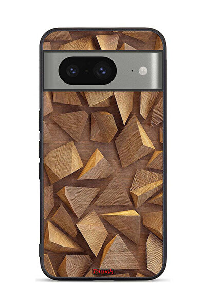 Tolwak Google Pixel 8 Protective Case Cover Wood Pieces Art