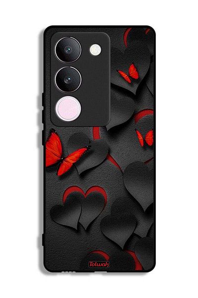 Tolwak vivo V29 Protective Case Cover Hearts And Butterflies Pattern