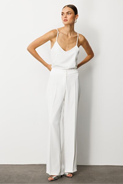 Moda İlgi Modailgi Crepe Trousers - 75007 Ecru