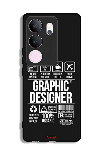 Tolwak غطاء حماية لهاتف vivo V29 Pro، ملصق مصمم جرافيكي