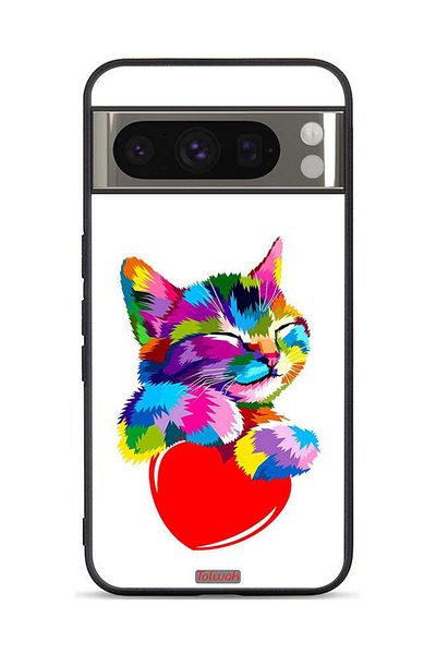 Tolwak Google Pixel 8 Pro Protective Case Cover Colourful Kitten