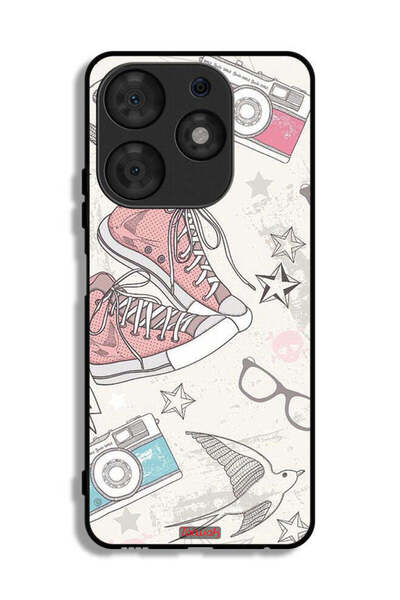 Tolwak Tecno Spark 10 Pro Protective Case Cover Canva Shoes And Camera Art