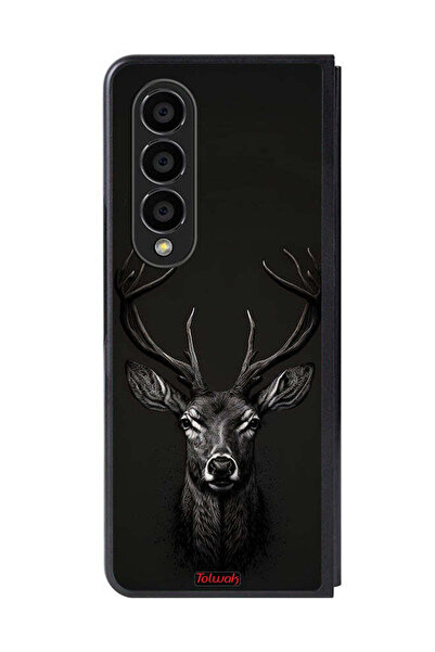 Tolwak غطاء حماية لهاتف سامسونج جالاكسي زد فولد 4 بتصميم غزال رقمي