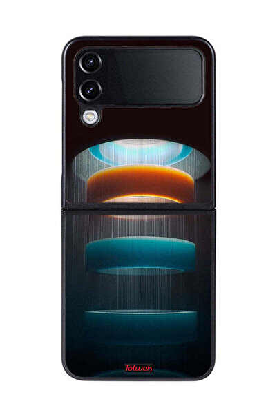 Tolwak غطاء حماية لهاتف Samsung Galaxy Z Flip 4 بنمط حلقات فنية