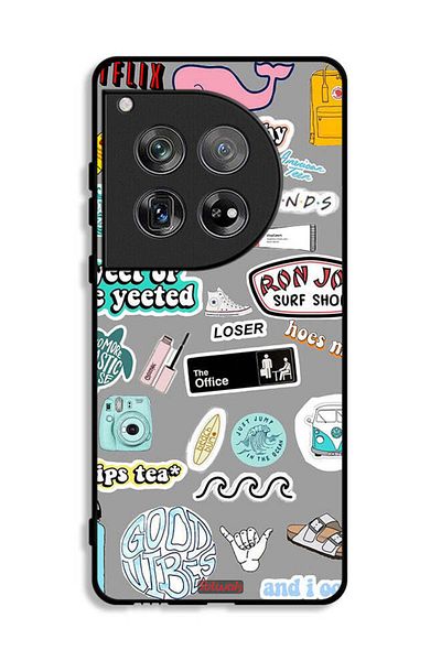 Tolwak OnePlus 12 Protective Case Cover Good Vibes Stickers