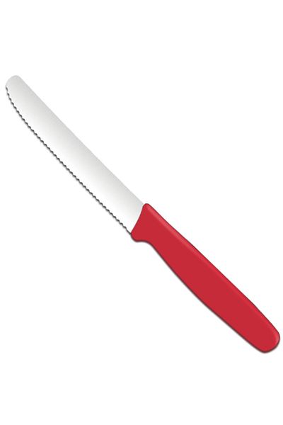 HENDI Cuțit utilitar zimțat 112/211 mm - roșu